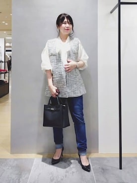 「INDIVI（インディヴィ）のアイテム」を使った、TOMOMIさん（レディース・153cm）の春コーディネート