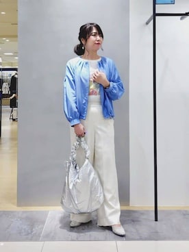 「INDIVI（インディヴィ）のアイテム（ブルゾン）」を使った、TOMOMIさん（レディース・153cm）の春コーディネート