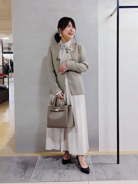 「アイテム（スーツジャケット、ブラウン系）」を使った、TOMOMIさん（レディース・153cm）の冬コーディネート