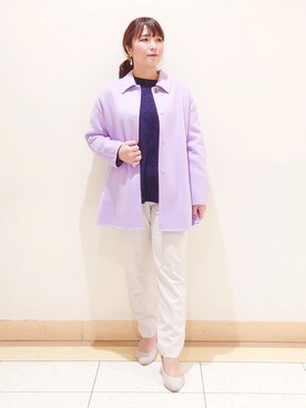 「ママファッション」｜「アイテム（チェスターコート）」を使った、TOMOMIさん（レディース・153cm）の冬コーディネート