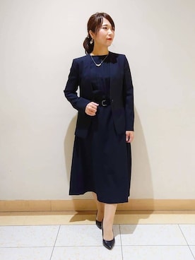 「アイテム（スーツジャケット、ブルー系）」を使った、TOMOMIさん（レディース・153cm）の春コーディネート
