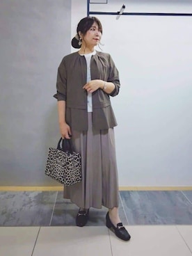 「INDIVI（インディヴィ）のアイテム（ブルゾン）」を使った、TOMOMIさん（レディース・153cm）の冬コーディネート