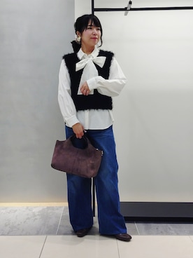 「INDIVI（インディヴィ）のアイテム」を使った、TOMOMIさん（レディース・153cm）の秋コーディネート