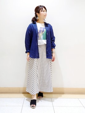 「ママファッション」｜「アイテム（セットアップ）」を使った、TOMOMIさん（レディース・153cm）の夏コーディネート