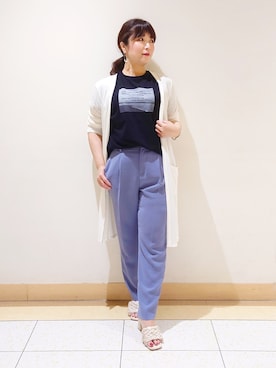 「アイテム（スーツパンツ）」を使った、TOMOMIさん（レディース・153cm）の春コーディネート