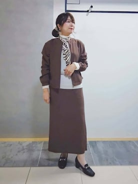 「INDIVI（インディヴィ）のアイテム（ブルゾン）」を使った、TOMOMIさん（レディース・153cm）の春コーディネート