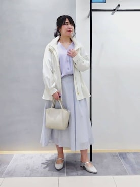 「INDIVI（インディヴィ）のアイテム（ブルゾン）」を使った、TOMOMIさん（レディース・153cm）の春コーディネート