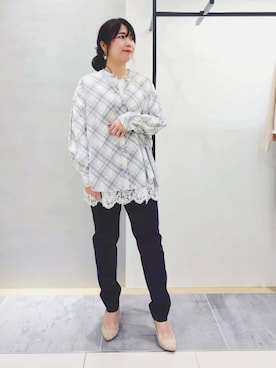 「HusHusH（ハッシュアッシュ）のアイテム」を使った、TOMOMIさん（レディース・153cm）の春コーディネート