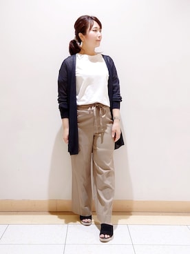 「ウエストゴム」｜「アイテム（その他）」を使った、TOMOMIさん（レディース・153cm）の春コーディネート