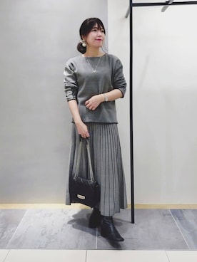 「INDIVI（インディヴィ）のアイテム」を使った、TOMOMIさん（レディース・153cm）の春コーディネート