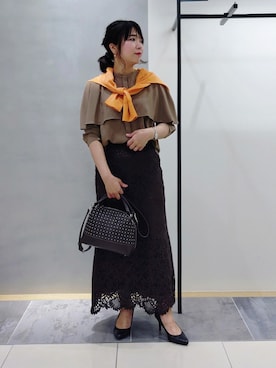 「INDIVI（インディヴィ）のアイテム」を使った、TOMOMIさん（レディース・153cm）の秋コーディネート