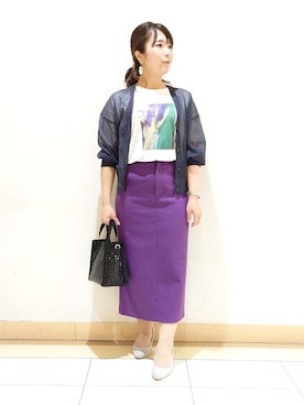 「シアーカーディガン」｜「アイテム（その他）」を使った、TOMOMIさん（レディース・153cm）の春コーディネート