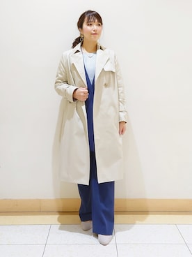 「153cm」｜「アイテム（トレンチコート）」を使った、TOMOMIさん（レディース・153cm）の冬コーディネート