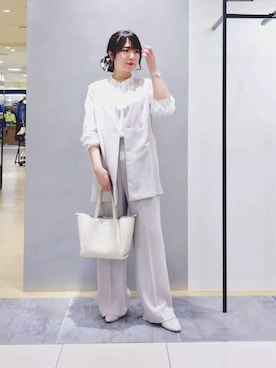 「HusHusH（ハッシュアッシュ）のアイテム（パンツ）」を使った、TOMOMIさん（レディース・153cm）の春コーディネート