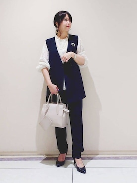 「HusHusH（ハッシュアッシュ）のアイテム（パンツ）」を使った、TOMOMIさん（レディース・153cm）の冬コーディネート