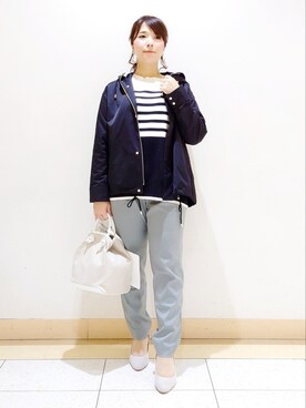 「春コート」｜「アイテム（ブルゾン）」を使った、TOMOMIさん（レディース・153cm）の春コーディネート