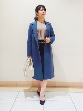 「カラーコート」｜「アイテム（その他）」を使った、TOMOMIさん（レディース・153cm）の冬コーディネート