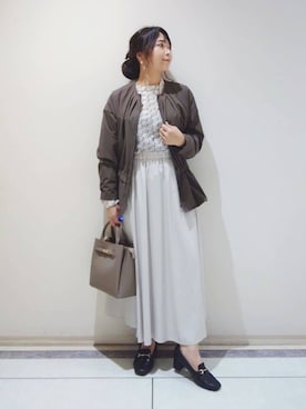 「INDIVI（インディヴィ）のアイテム（ブルゾン）」を使った、TOMOMIさん（レディース・153cm）の春コーディネート