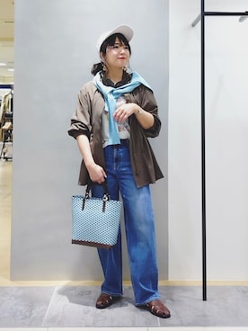 「INDIVI（インディヴィ）のアイテム（ブルゾン）」を使った、TOMOMIさん（レディース・153cm）の春コーディネート