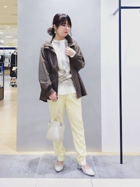 「INDIVI（インディヴィ）のアイテム（ブルゾン）」を使った、TOMOMIさん（レディース・153cm）の春コーディネート