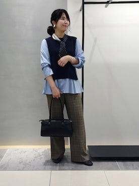 「INDIVI（インディヴィ）のアイテム」を使った、TOMOMIさん（レディース・153cm）の秋コーディネート