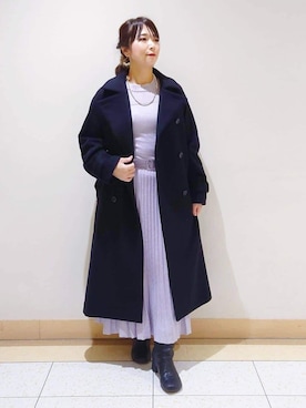 「アイテム（トレンチコート、ブルー系）」を使った、TOMOMIさん（レディース・153cm）の秋コーディネート
