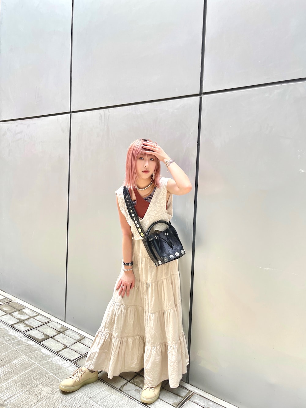 「ZARAのアイテム（キャミソール、ブラウン系）」を使った、tsc.ingさん（レディース・165cm）の夏コーディネートの1枚目の写真