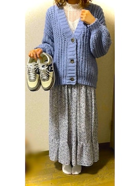 「青系コーデ」｜uta.さん（レディース・158cm）の冬コーディネート