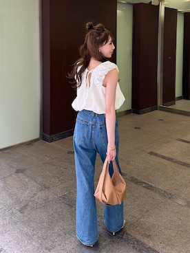 「KBF（ケイビーエフ）のアイテム（パンツ）」を使った、とらまめ(りなぎ)さん（レディース・153cm）の夏コーディネート