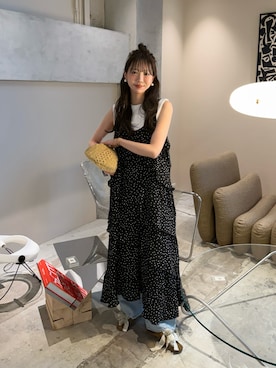 「GRISE（グリーズ）の《WEB+GRISE新宿店限定/追加》GRISEサテンリボンバレリーナ（その他シューズ、イエロー系）」を使った、とらまめ(りなぎ)さん（レディース・153cm）の夏コーディネート