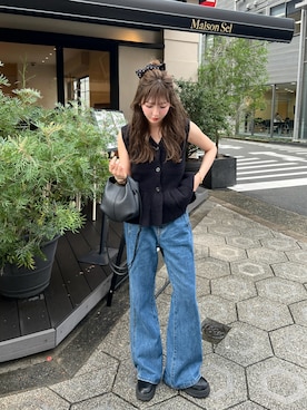 「Mili affinity（ミリアフィニティー）のアイテム」を使った、とらまめ(りなぎ)さん（レディース・153cm）の夏コーディネート