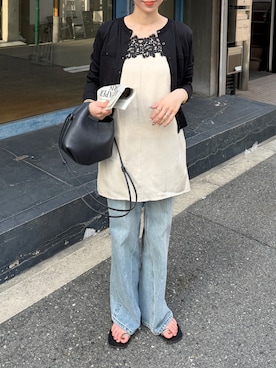 「UR'S（ユアーズ）のアイテム」を使った、とらまめ(りなぎ)さん（レディース・153cm）の夏コーディネート