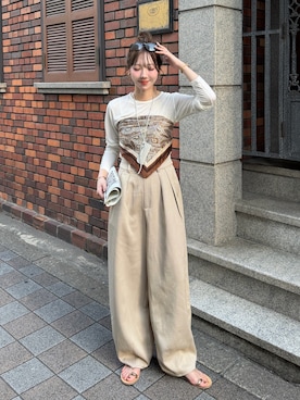 「feepur（フェピュール）のアイテム」を使った、とらまめ(りなぎ)さん（レディース・153cm）の夏コーディネート