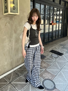 「FUULLY STUDIO（フーリィーステューディオ）のアイテム」を使った、とらまめ(りなぎ)さん（レディース・153cm）の夏コーディネート