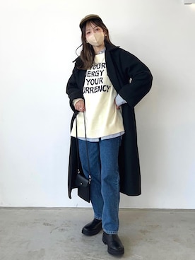 「LAKOLE（ラコレ）のアイテム（ブーツ）」を使った、とらまめ(りなぎ)さん（レディース・153cm）の冬コーディネート