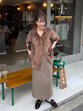 「AMELY（エミリー）のアイテム」を使った、とらまめ(りなぎ)さん（レディース・153cm）の秋コーディネート