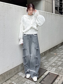 バレルレッグリボンデニムパンツ｜メリージェニー（merry jenny）公式