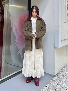 「アイテム（カバーオール）」を使った、nanakaさん（レディース・163cm）の夏コーディネート