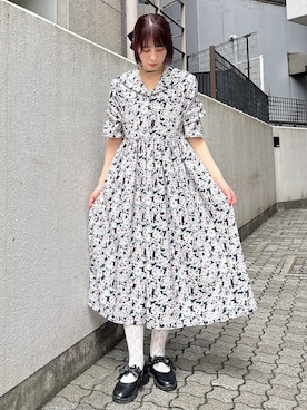 「セーラーカラーワンピース」｜nanakaさん（レディース・163cm）の夏コーディネート