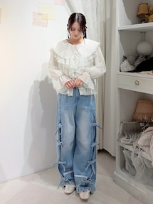 バレルレッグリボンデニムパンツ｜メリージェニー（merry jenny）公式