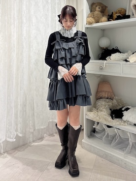 「ティアードワンピース」｜nanakaさん（レディース・163cm）の秋コーディネート