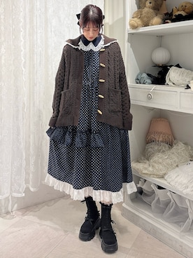 「ニットカーディガン」｜nanakaさん（レディース・163cm）の秋コーディネート