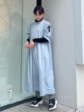 「ラメスニーカー」｜nanakaさん（レディース・163cm）の冬コーディネート