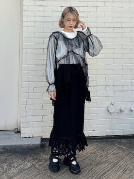 「レーススカート」｜nanakaさん（レディース・163cm）の春コーディネート