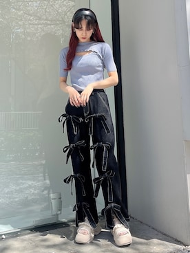 「ブルーコーデ」｜「アイテム（その他シューズ）」を使った、nanakaさん（レディース・163cm）の春コーディネート