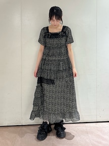 月足天音 コラボワンピース merry jenny merry jenny 月足天音コラボflower mixイレギュラーワンピース