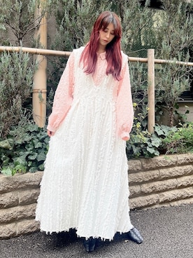 「ピンクシャツ」｜「アイテム（ワンピース/ドレス）」を使った、nanakaさん（レディース・163cm）の春コーディネート