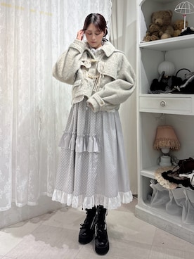 「アイテム（ダッフルコート）」を使った、nanakaさん（レディース・163cm）の秋コーディネート