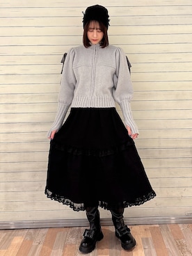 「ミディスカート」｜nanakaさん（レディース・163cm）の冬コーディネート