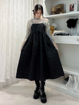 「黒コーデ」｜「アイテム（ブーツ）」を使った、nanakaさん（レディース・163cm）の夏コーディネート